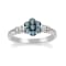 Gin & Grace 10K White Gold Blue Sapphire and Diamond Ring (I1)