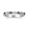 Gin & Grace 18K White Gold Real Diamond Ring (I1) with Natural Blue Sapphire