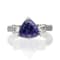 Gin & Grace 14k White Gold Genuine Tanzanite With Natural Diamond
(I1) Statement Ring