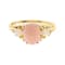 Gin & Grace 10K Yellow Gold Real Diamond Ring (I1) with Natural Pink Opal
