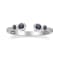 Gin & Grace 18K White Gold Real Diamond Ring (I1) with Natural Blue Sapphire
