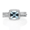 Gin & Grace 14K White Gold Blue Aquamarine With Diamond Ring