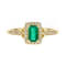 Gin and Grace 10K Yellow Gold Zambian Emerald Ring with Diamonds