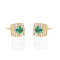 Gin and Grace 10K Yellow Gold Natural Zambian Emerald Earrings with Real Diamonds