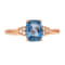 Gin & Grace 10K Rose Gold Real Diamond Anniversary Ring (I1) with
Natural London Blue Topaz