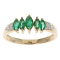 Gin & Grace 10K Yellow Gold Natural Zambian Emerald Ring with Real Diamonds
