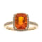 Gin and Grace 14K Yellow Gold Natural Fire Opal Ring with Real Diamonds