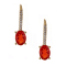 Gin & Grace 14K Yellow Gold Real Diamond(I1) Drop Style Earring with
Natural Fire Opal