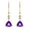 Gin & Grace 14K Yellow Gold Real Diamond LeverBack Earring with Amethyst