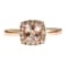 Gin & Grace 14K Rose Gold Cushion Cut Morganite with Diamond Ring