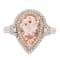 Gin & Grace 14K Two-Tone Gold Real Diamond Ring (I1) with Genuine Morganite