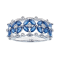 Gin & Grace 925 Sterling Silver Real Diamond Wedding Ring (I1) with
Natural Blue Sapphire