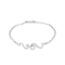 Sterling Silver Wave Anklet with Blue CZ Accent.