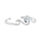 Sterling Silver Wave Cuff Bracelet with Blue CZ Accent.