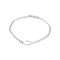 Sterling Silver Fishing Hook Rolo Chain Bracelet with Blue CZ Accent.