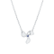 Sterling Silver Propeller Rolo Chain Necklace with Blue CZ Accent.