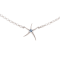 Sterling Silver Starfish Anklet with Blue CZ Center Stone.