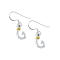 Sterling Silver Fishing Hook Dangle Style Earrings with Blue CZ Accents,
Medium Hook Size.
