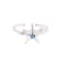Sterling Silver Starfish Toe Ring with Blue CZ Center.