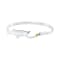 Sterling Silver Tarpon and Fishing Hook Bangle Bracelet with Blue CZ Accent.