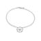 Sterling Silver Compass Anklet with Blue CZ Accent.