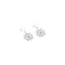 Sterling Silver Ship Wheel Dangle Earrings with White Crystal and Blue CZ.