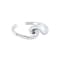 Sterling Silver Wave Toe Ring with Blue CZ Center.
