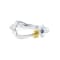 Sterling Silver Fishing Hook Ring with Rope Design and Blue CZ Accent.