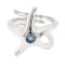 Sterling Silver Starfish Ring with Blue CZ Center.
