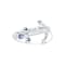 Sterling Silver Anchor Ring with Rope Design and Blue CZ Accent.