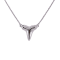 Sterling Silver Shark's Tooth Necklace with Rolo Chain and Blue CZ Accent.