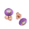 Belle Ciambelle-18K RG studs set with 0.10ctw diamonds and purple
amethyst doughnut.
