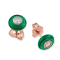 Belle Ciambelle-18K RG studs set with 0.10ctw diamonds and green
chrysoprase doughnut.