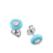 Belle Ciambelle-18K WG studs set with 0.10ctw diamonds and blue
turquoise doughnut.