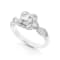 Round and Baguette Diamond 14K White Gold Ring