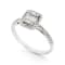 Round and Baguette Diamond Halo 14K White Gold Ring