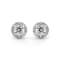 Center Of My Universe Round Halo 18K White Gold Earrings