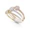 White Diamond 14K Tri-Color Gold Band