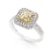 Double Rows Diamond Cushion Halo 18K White Gold Ring
