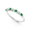 Round Diamond and Emerald 14K White Gold Ring