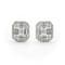 Round, Emerald & Baguette Cut Diamond Cluster 14K White Gold Earrings