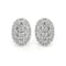 Round Diamond Cluster 14K White Gold Earrings