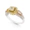 Round and Baguette Channel with Princess Yellow Center 18K Tri-color
Gold Ring