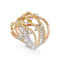 Round Diamond 14K Tri-Color Gold Ring