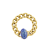 REBL Clementine Lapis 18K Yellow Gold Over Hypoallergenic Steel Chain Ring