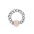 REBL Clementine Rose Quartz Hypoallergenic Steel Chain Ring