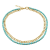 REBL Cleo Blue Magnesite 18K Yellow Gold Over Hypoallergenic Steel
Beaded Necklace With Chain