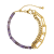 REBL Taylor Amethyst 18K Yellow Gold Over Hypoallergenic Steel Half
Chain Half Beaded Bracelet