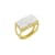 REBL Nova White Magnesite 18K Yellow Gold Over Hypoallergenic Steel Ring