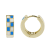 Bay 18K Hypoallergenic Steel Blue/White Enamel Checker Huggie Big